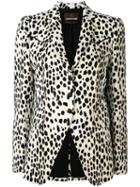 Roberto Cavalli - Spot Print Blazer - Women - Cotton/elastodiene/viscose - 44, Black, Cotton/elastodiene/viscose