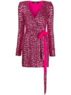 Andamane Sequin Wrap Dress - Pink