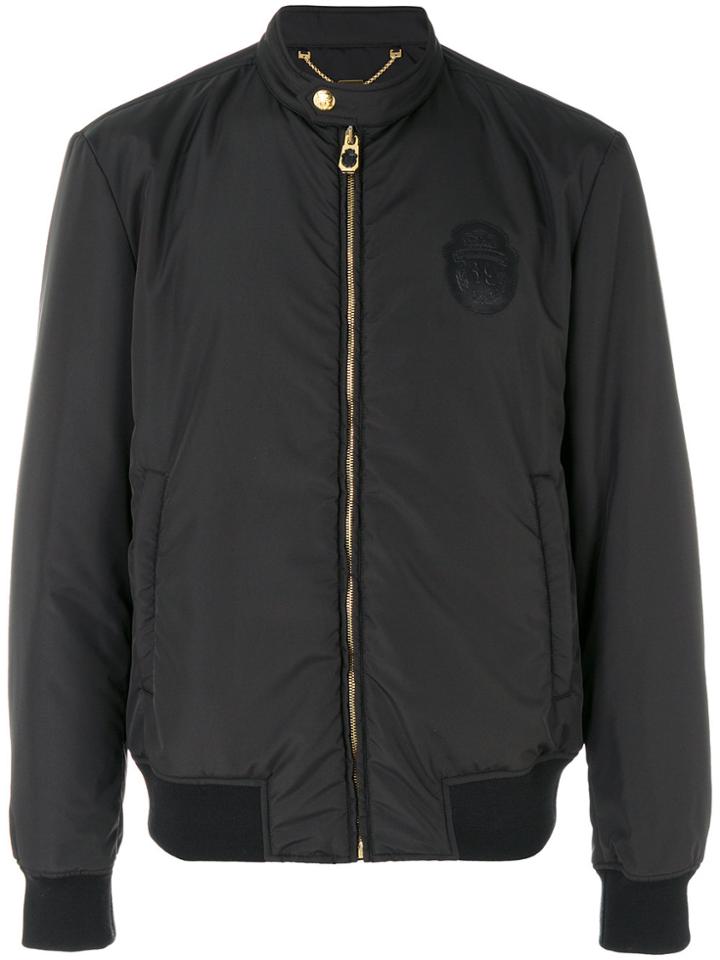 Billionaire Logo Patch Bomber Jacket - Black