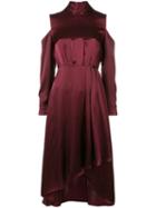 Diane Von Furstenberg Cold Shoulder Midi Dress - Red