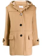 Chloé Hooded Fitted Coat - Brown