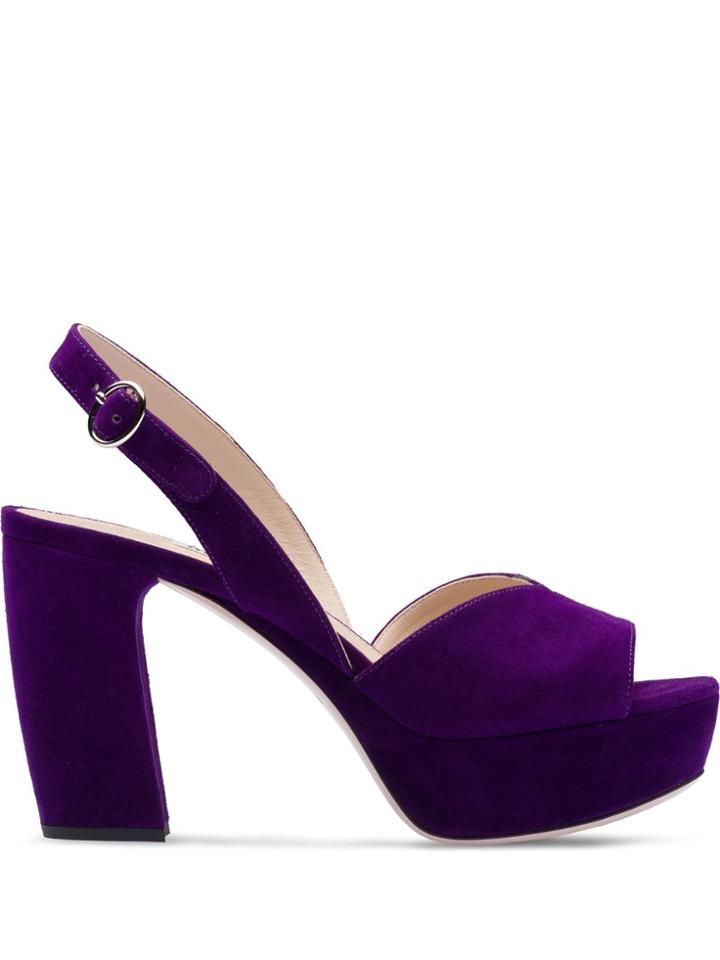 Miu Miu Platform Slingback Sandals - Purple