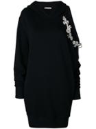 Christopher Kane Dna Cut Out Hoodie Dress - Black