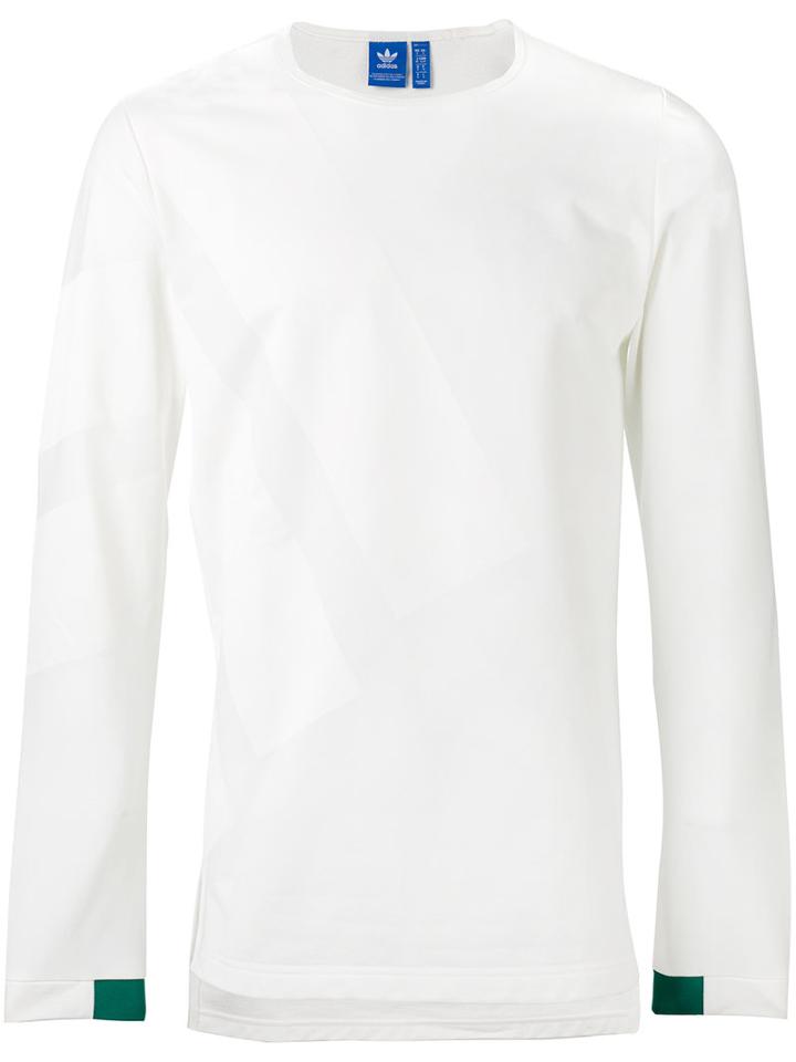 Adidas Crew Neck Jumper, Men's, Size: Small, White, Cotton/polyester