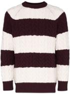 Sunnei Striped Cable-knit Jumper - Red