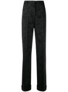Dolce & Gabbana High Waisted Jacquard Trousers - Black