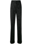 Dolce & Gabbana High Waisted Jacquard Trousers - Black