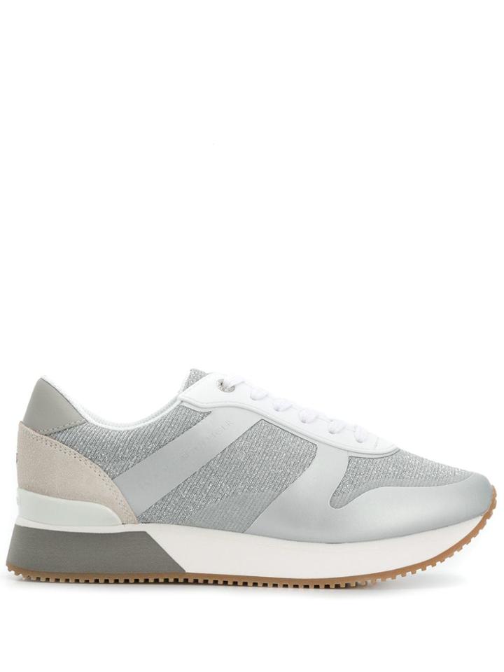 Tommy Hilfiger Glitter Panel Sneakers - Silver
