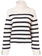 Khaite Striped Cashmere Jumper - White