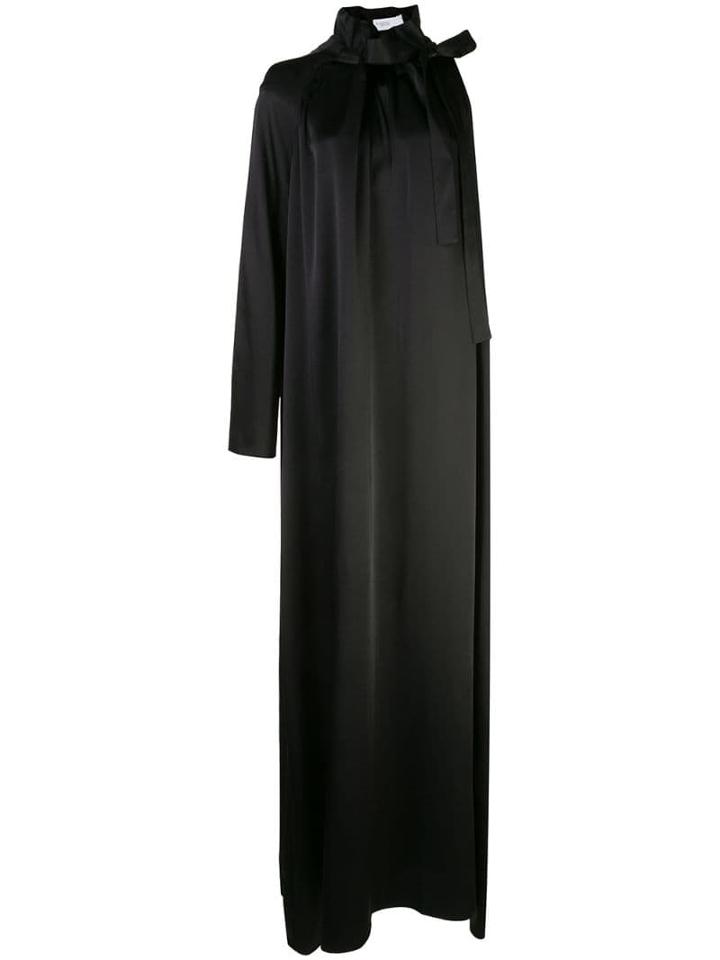 Rosetta Getty Asymmetric Floor Length Gown - Black
