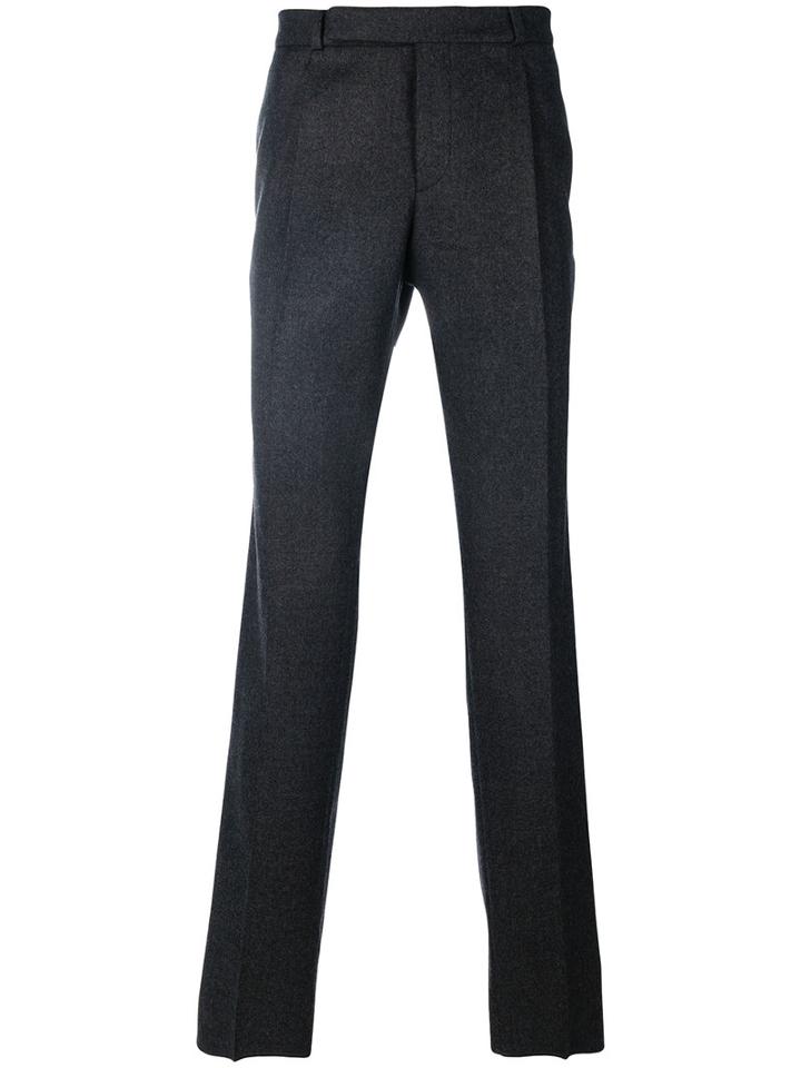Saint Laurent - Straight-leg Trousers - Men - Cotton/viscose/wool - 48, Grey, Cotton/viscose/wool
