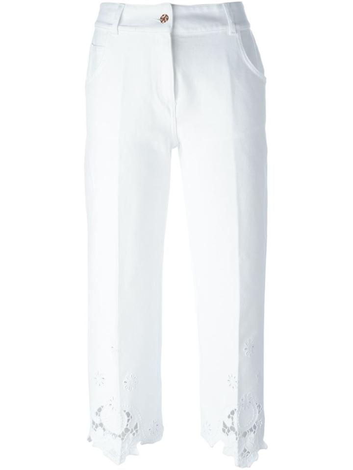Blumarine Embroidered Hem Cropped Trousers