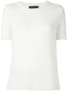 Calvin Klein Short Sleeve Jumper, Women's, Size: Small, White, Silk/cashmere