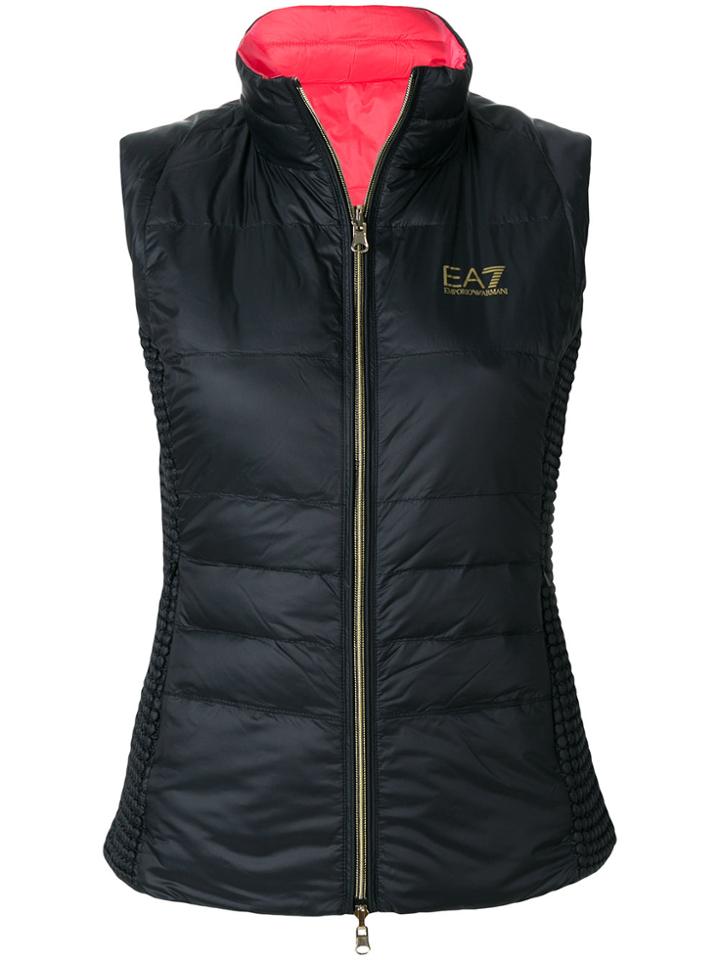 Ea7 Emporio Armani Reversible Padded Gilet - Black