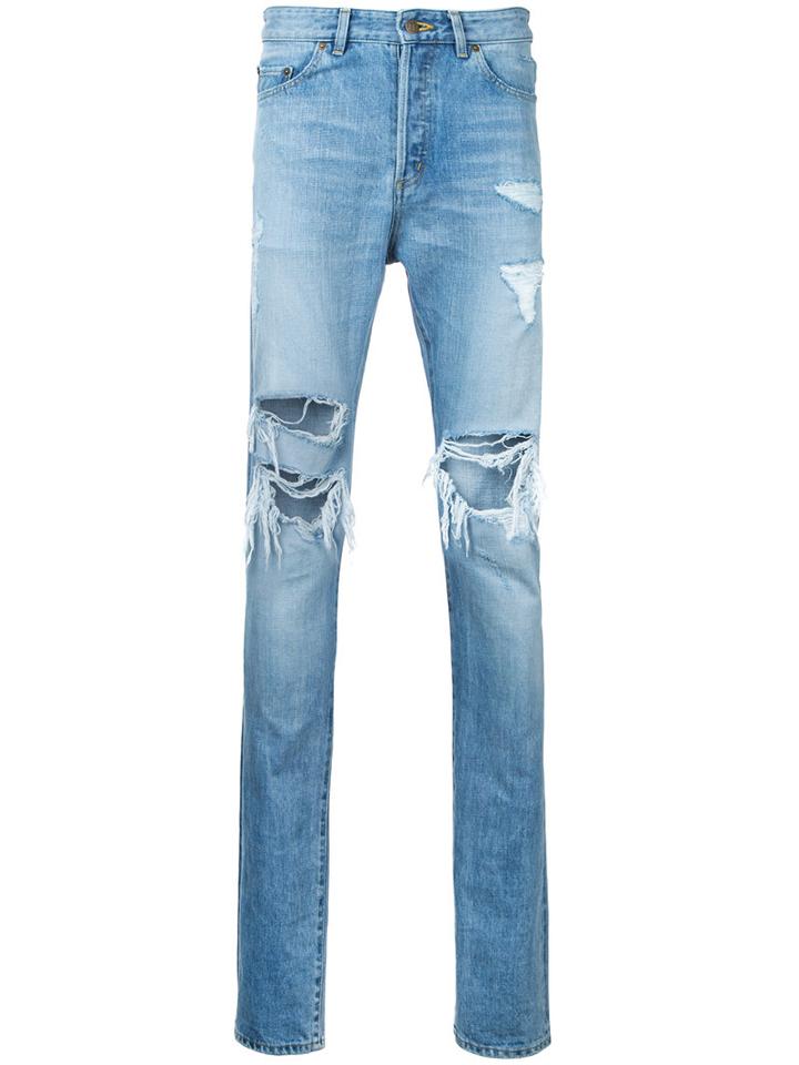 Hl Heddie Lovu - Distressed Straight Jeans - Men - Cotton - 32, Blue, Cotton
