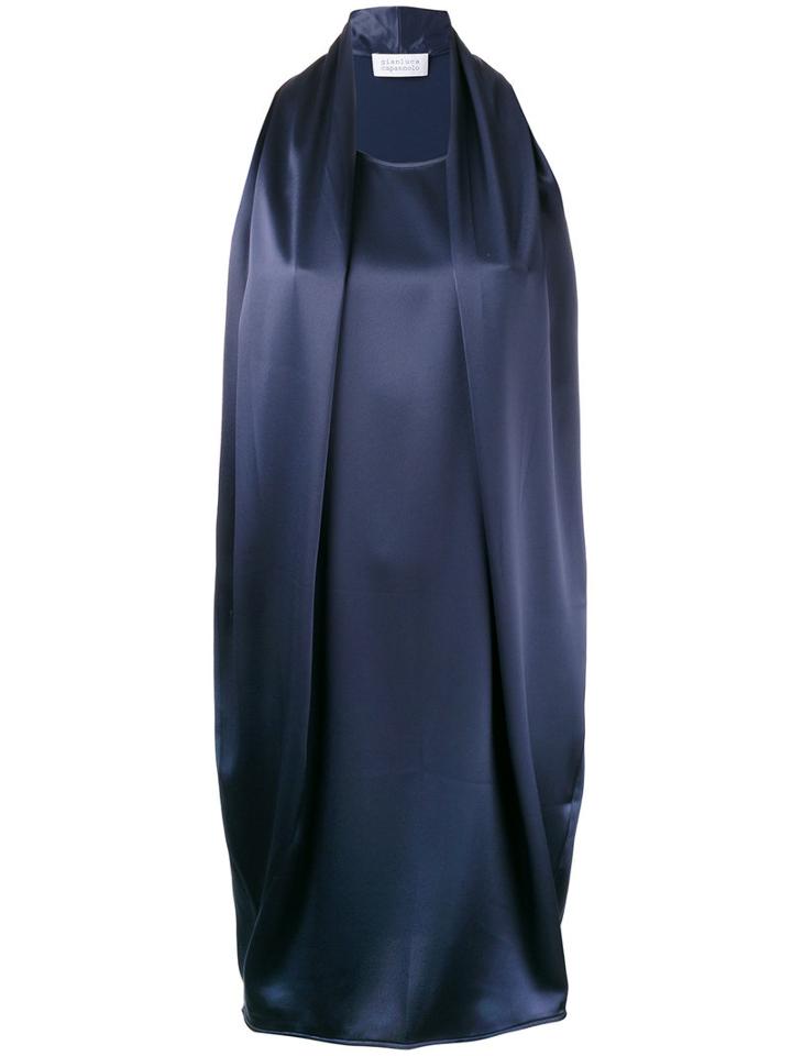 Gianluca Capannolo Sleeveless Dress, Women's, Size: 46, Blue, Polyethylene/triacetate