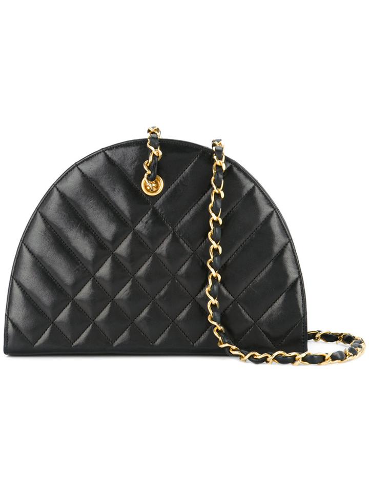 Chanel Vintage Half Round Quilted Bag - Black