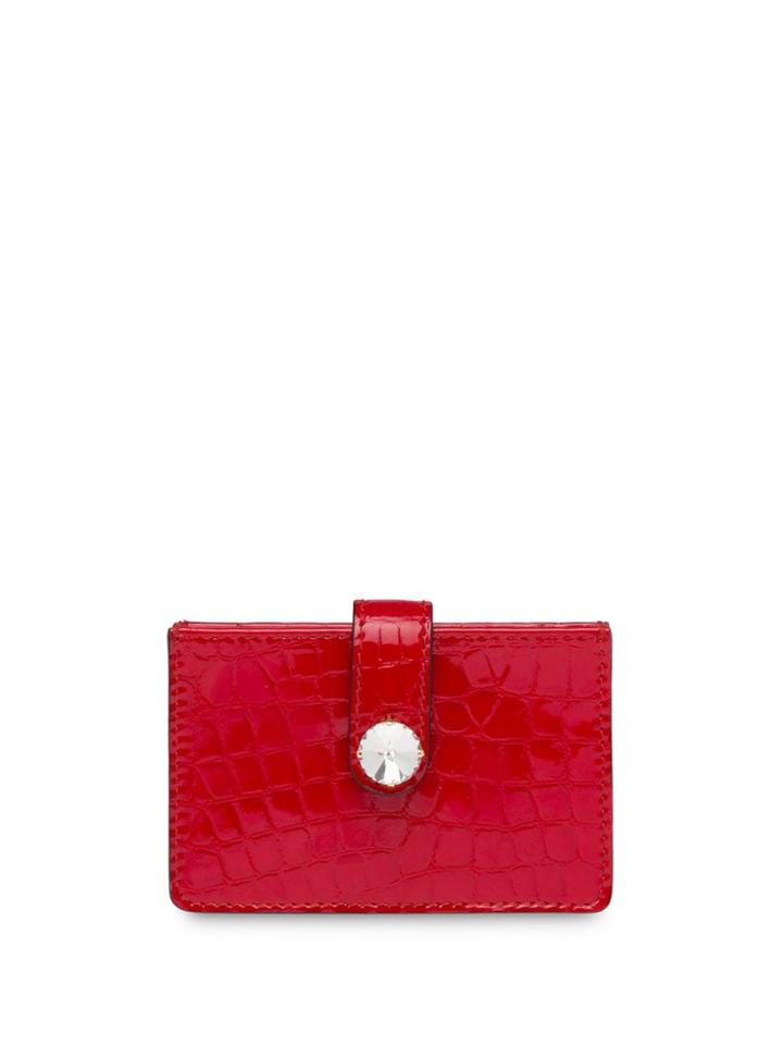 Miu Miu Crocodile-print Card Holder - Red