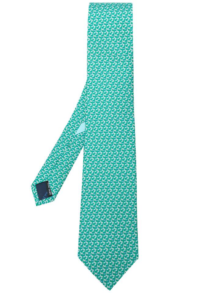 Salvatore Ferragamo Micro Printed Tie - Green