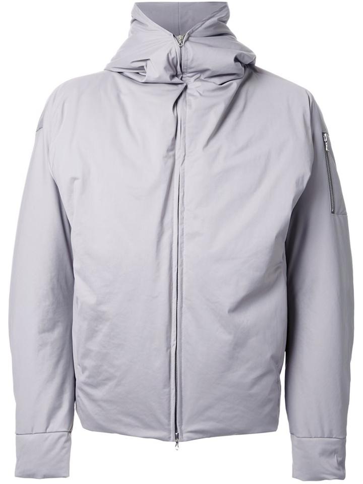 Kazuyuki Kumagai Hooded Padded Jacket, Men's, Size: 2, Grey, Polyester