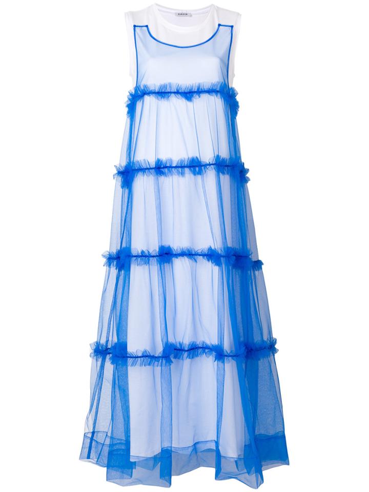 P.a.r.o.s.h. Long Tulle T-shirt Dress - White