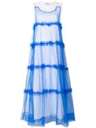 P.a.r.o.s.h. Long Tulle T-shirt Dress - White