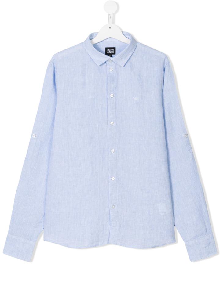 Armani Junior Teen Classic Collar Shirt - Blue