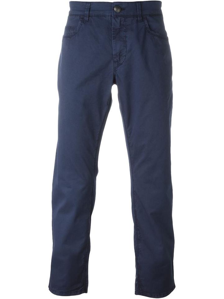 Fay Straight Leg Jeans, Men's, Size: 33, Blue, Cotton/spandex/elastane