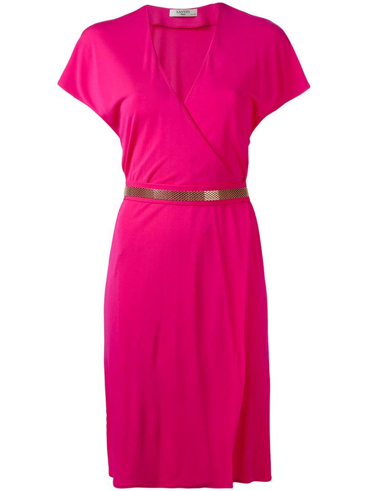 Lanvin - Metallic Shift Dress - Women - Viscose - 40, Pink/purple, Viscose