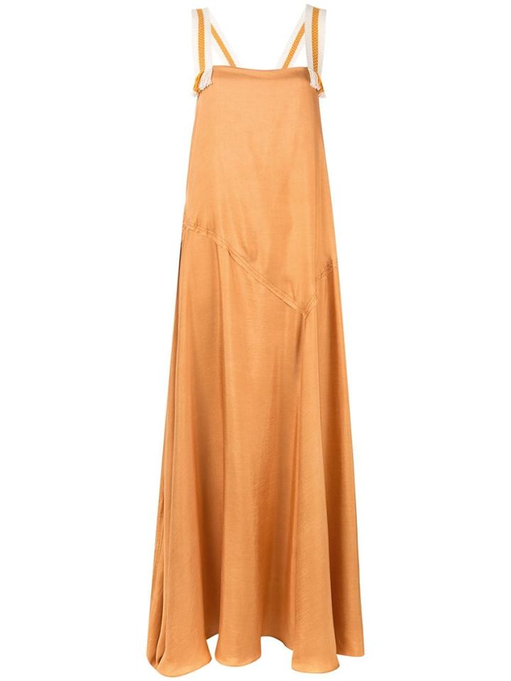 Abadia Silk Twill Panel Dress - Orange