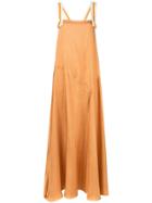 Abadia Silk Twill Panel Dress - Orange