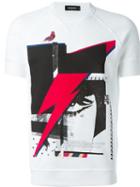 Dsquared2 Lightning Eye Print T-shirt, Men's, Size: Small, White, Cotton