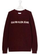 Calvin Klein Kids Teen Logo Knit Sweater - Red