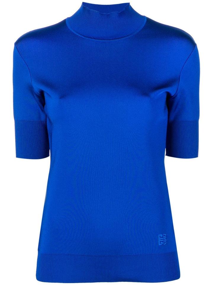 Givenchy High Neck Knit Sweater - Blue