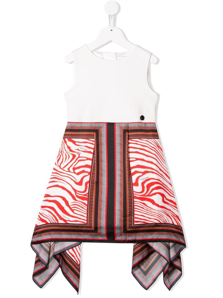 Roberto Cavalli Junior Handkerchief Print Dress - White
