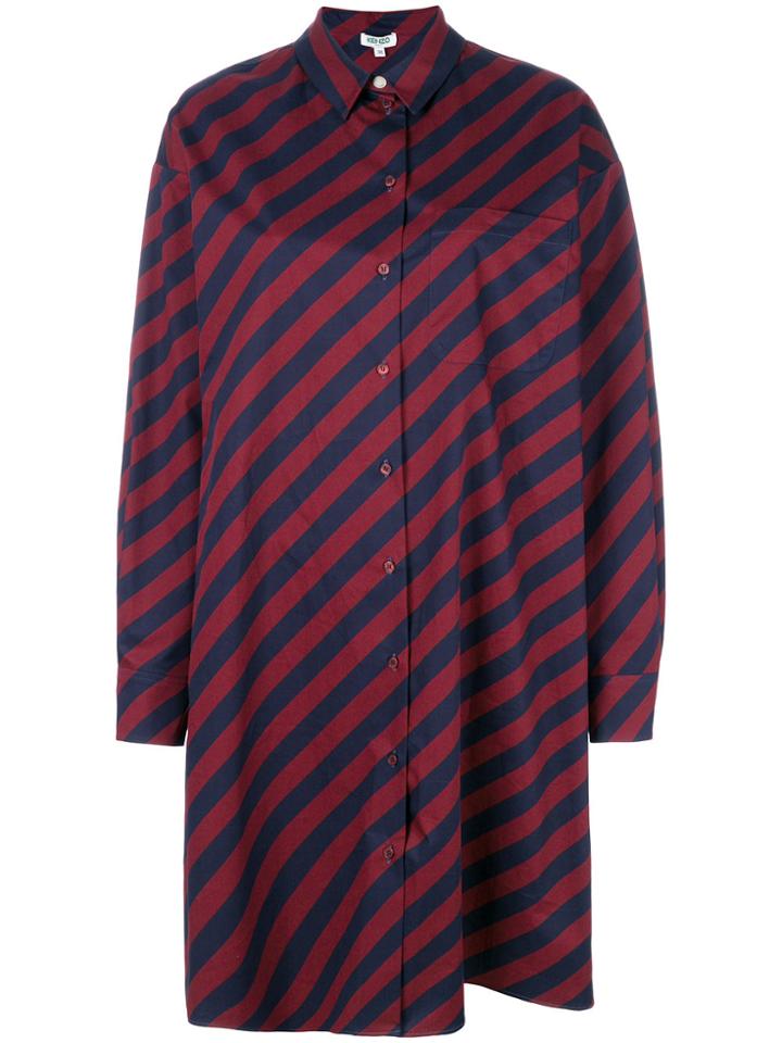 Kenzo Striped Shirt Dress - Pink & Purple