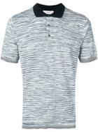 Pringle Of Scotland Space Dye Knitted Polo Shirt - Blue