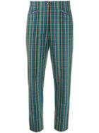 Kenzo Pre-owned 1990's Checked Tapered Trousers - Green