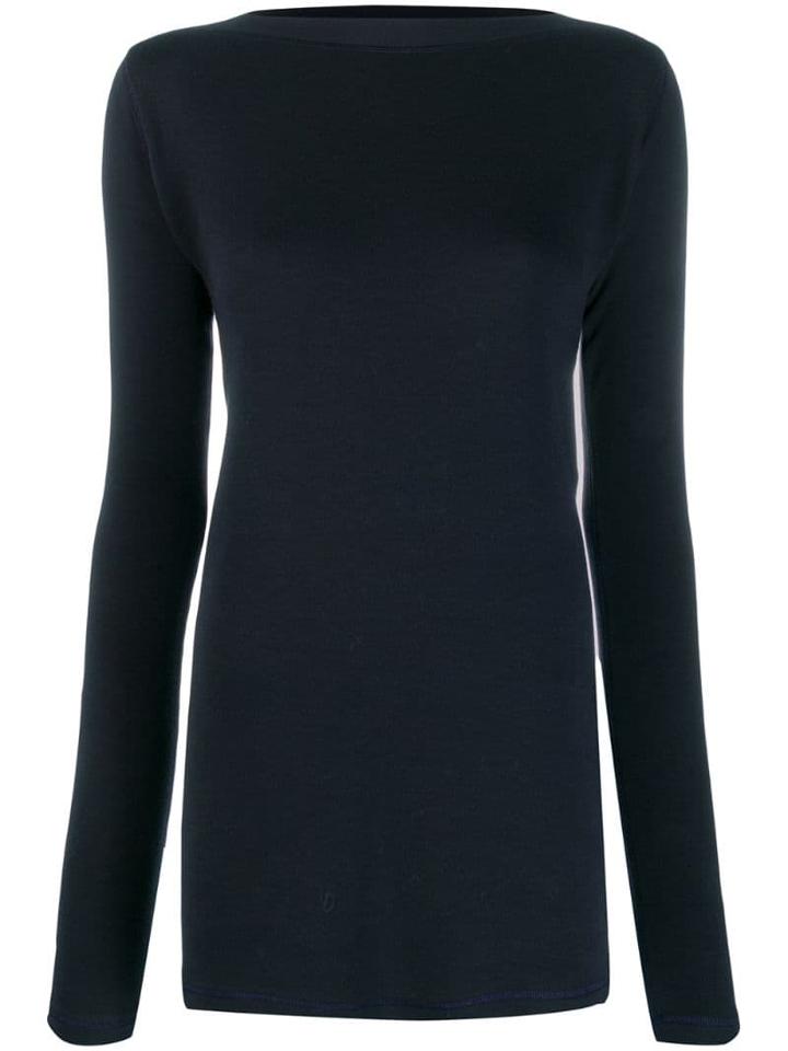 Jil Sander Boat Neck Long-sleeved Top - 401 Dark Blue