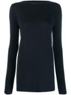 Jil Sander Boat Neck Long-sleeved Top - 401 Dark Blue