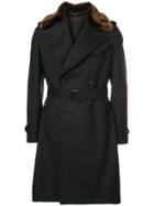 Tagliatore Double Buttoned Trench - Black
