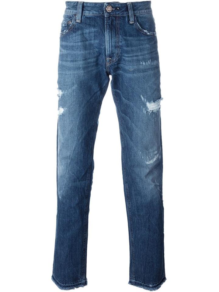 Htc Hollywood Trading Company Distressed 'so Cal' Jeans, Men's, Size: 36, Blue, Cotton