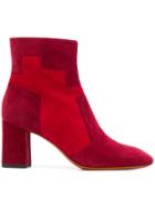 Santoni Colour Block Ankle Boots - Red