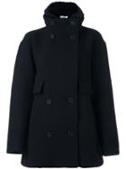 Jil Sander Double Breasted Coat, Women's, Size: 36, Blue, Polyamide/polyester/wool/lamb Fur