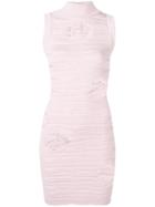 Balmain Distressed Bodycon Dress - Pink
