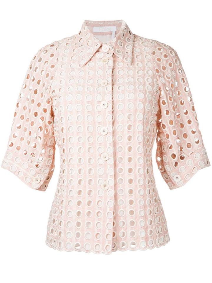 Chloé Eyelet Lace Shirt - Pink
