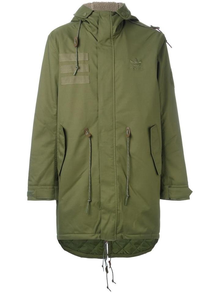 Adidas Quilted Parka, Men's, Size: Medium, Green, Polyester/polyurethane