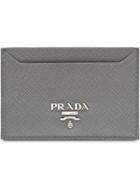 Prada Logo Cardholder Wallet - Grey