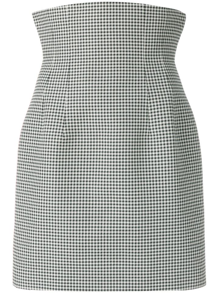 Sara Battaglia Vichy Print Skirt - Black
