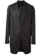 Rick Owens Single Breasted Coat, Men's, Size: 52, Black, Cotton/cupro